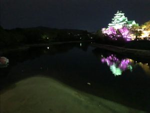 水に浮かぶ岡山城